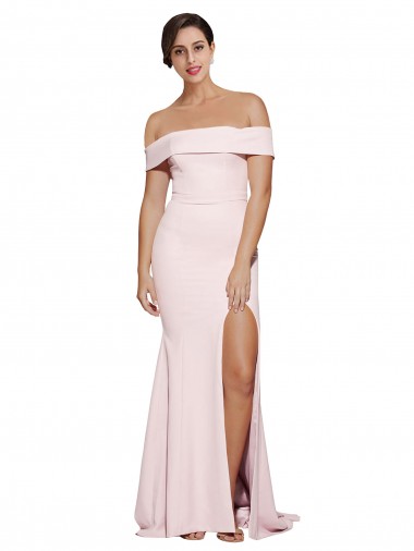 Affordable Sleeveless Square Neck Stretch Crepe Pink Sweep Train Formal Dress UK