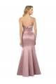 Sleeveless Strapless Satin Light Sky Blue Long Formal Dress
