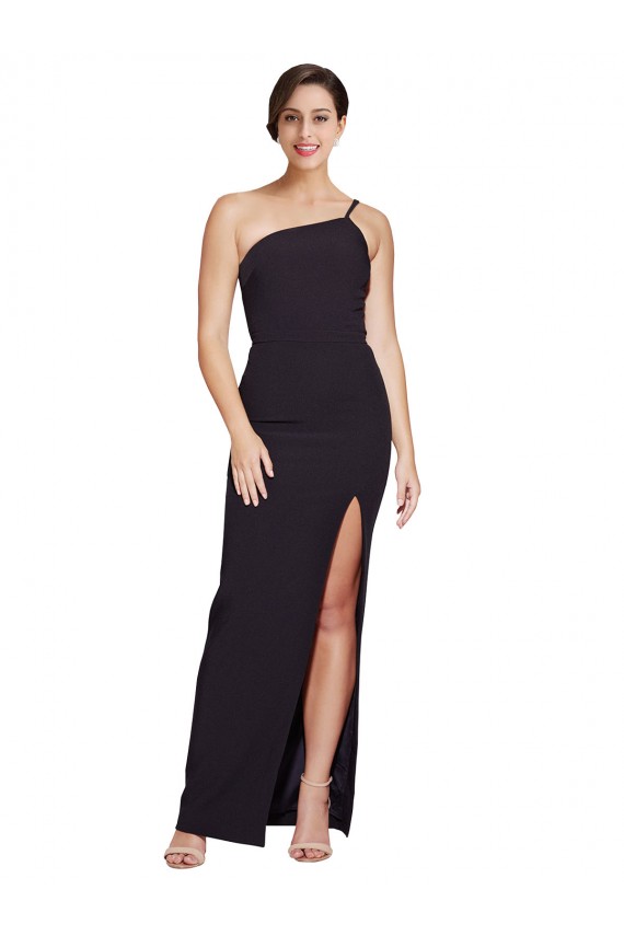 Sleeveless Strapless Stretch Crepe Black Long Formal Dresses