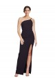 Sleeveless Strapless Stretch Crepe Black Long Formal Dresses