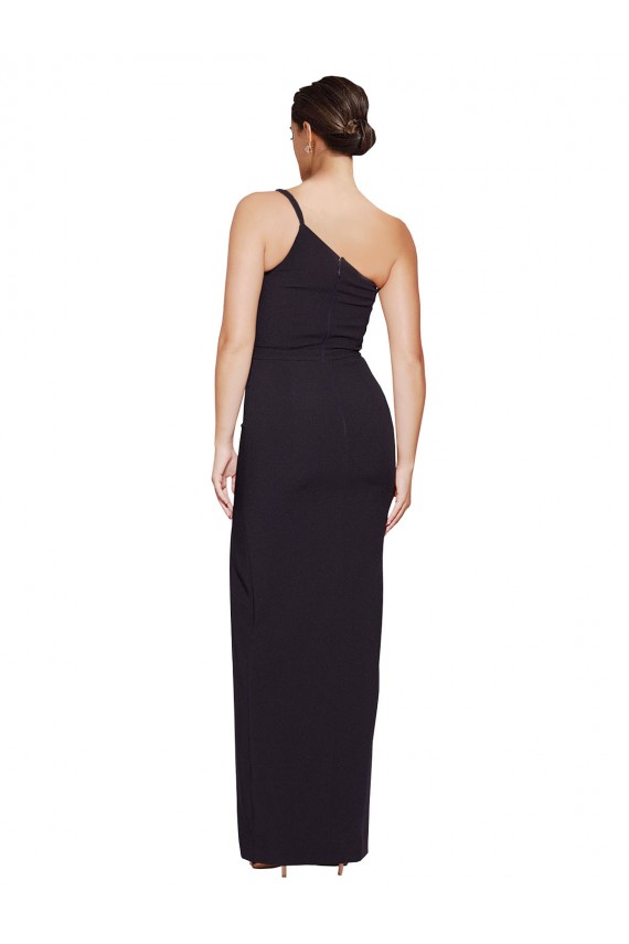 Sleeveless Strapless Stretch Crepe Black Long Formal Dresses