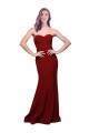 Sleeveless Strapless Stretch Crepe Burgundy Long Formal Dress