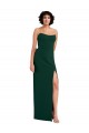 Sleeveless Strapless Stretch Crepe Midnight Green Long Formal Dress