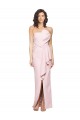 Sleeveless Strapless Stretch Crepe Pink Long Formal Dress