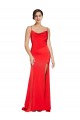 Sleeveless Strapless Stretch Satin Red Long Formal Dress