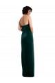 Sleeveless Strapless Stretch Velvet Dark Green Long Black Tie Formal Dress
