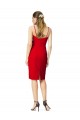 Sleeveless Sweetheart Stretch Crepe Red Cocktail Length Formal Dress