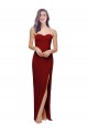 Sleeveless Sweetheart Stretch Crepe Burgundy Long Formal Dress