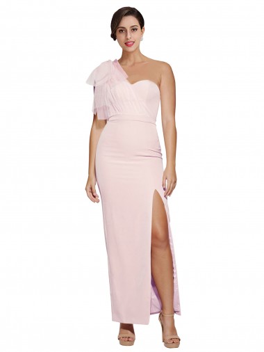 Affordable Sleeveless Sweetheart Stretch Crepe Pink Long Formal Dress UK