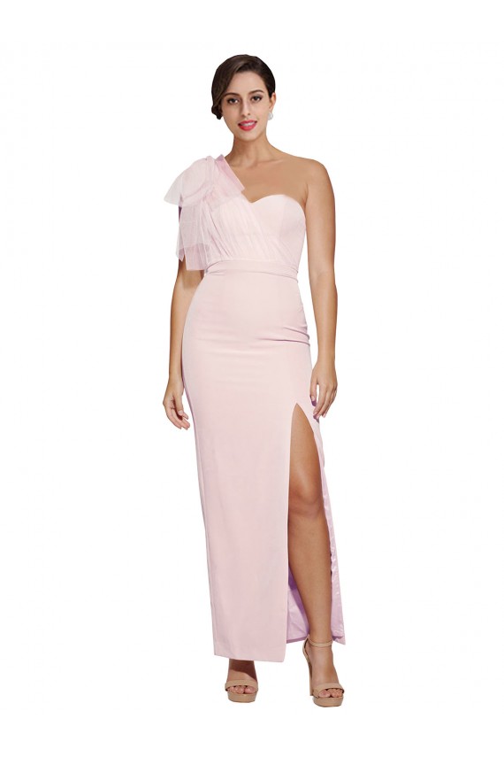 Sleeveless Sweetheart Stretch Crepe Pink Long Formal Dress