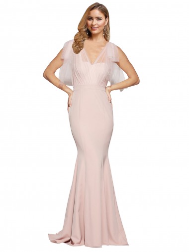 Affordable Sleeveless Sweetheart Stretch Crepe & Tulle Mauve Long Formal Dress UK
