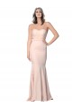 Sleeveless Sweetheart Stretch Crepe & Tulle Nude Long Formal Dress