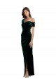 Sleeveless Sweetheart Stretch Velvet Dark Green Long High Low Formal Dress