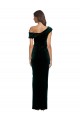 Sleeveless Sweetheart Stretch Velvet Dark Green Long High Low Formal Dress