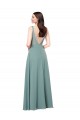 Sleeveless V-Neck Chiffon Dark Lavender Long Formal Dress
