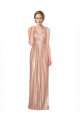 Sleeveless V-Neck Sequin Rose Gold Long Formal Gowns