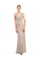 Sleeveless V-Neck Sequin & Sparkling Sequin Silver Long Formal Dress