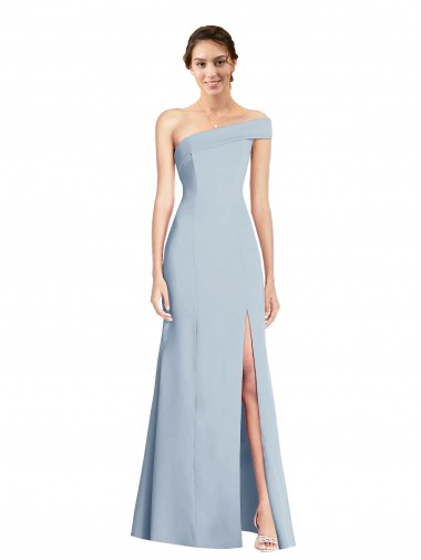 Affordable Sleeveless Off the Shoulder Stretch Crepe Light Sky Blue Long Formal Dress UK