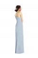 Sleeveless Off the Shoulder Stretch Crepe Light Sky Blue Long Formal Dress