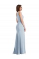 Sleeveless One Shoulder Stretch Crepe Light Sky Blue Long Formal Dress