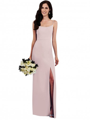 Affordable Sleeveless Spaghetti Straps Stretch Crepe Long Formal Dress UK