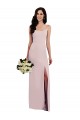Sleeveless Spaghetti Straps Stretch Crepe Long Formal Dress