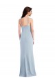 Sleeveless Spaghetti Straps Stretch Crepe Light Sky Blue Long Formal Dress