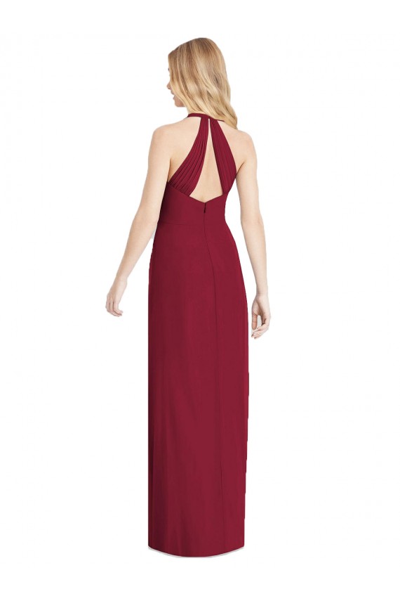 Sleeveless V-Neck Chiffon Desert Rose Long Formal Dress