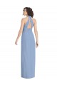 Sleeveless V-Neck Chiffon Dusty Blue Long Formal Dress
