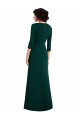 Long Sleeves V-Neck Spandex Dark Green Long Formal Dress